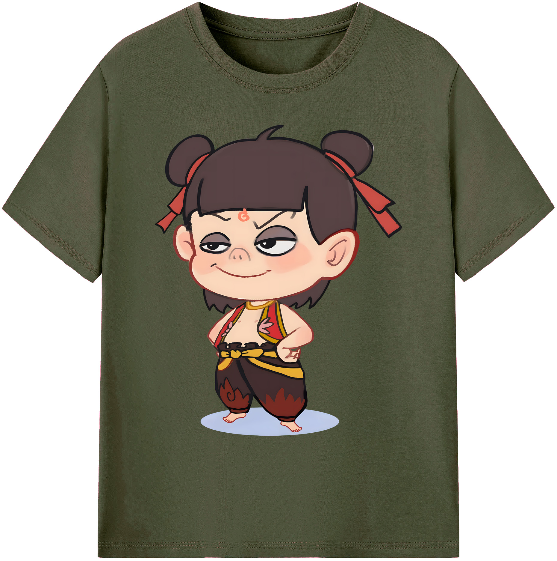 （画像用） Ne Zha 2 ナタ 魔童の大暴れ 綿100％ メンズ半袖Tシャツ｜肌触りやわらか＆通気性
